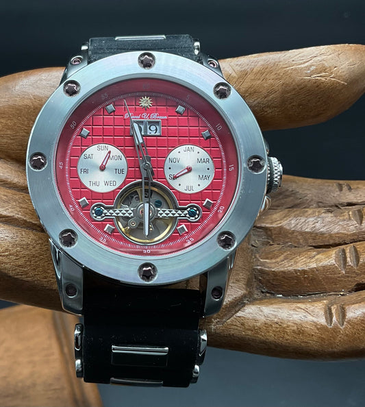 Rot-silberne Raoul U. Braun Uhr