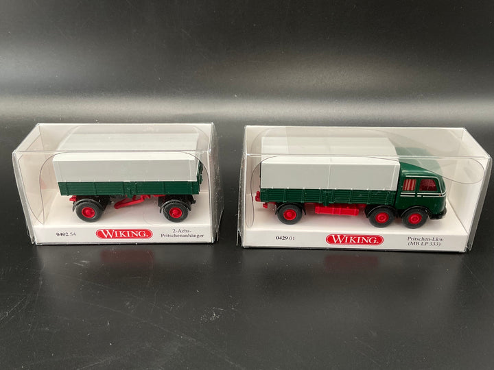 Wiking Pritschen-LKW mit 2 Achs-Pritschenanhänger