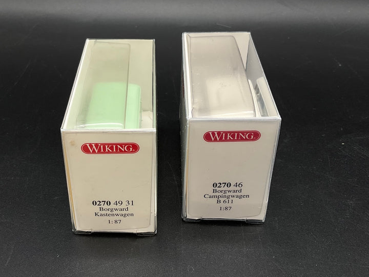 Zwei Borgward Fahrzeuge, Campingwagen und Kastenwagen Wiking