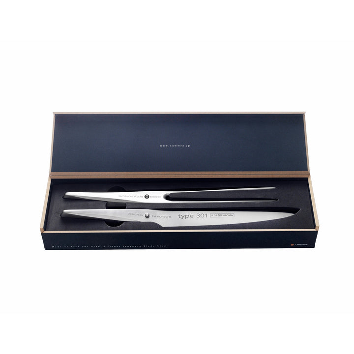 P-517 CHROMA Type 301 Tranchierset – Tranchiermesser P-05 & Bratengabel P-17, Design by F.A. Porsche (1109)