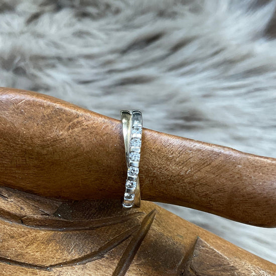 Bicolor Ring  mit 7 Diamanten