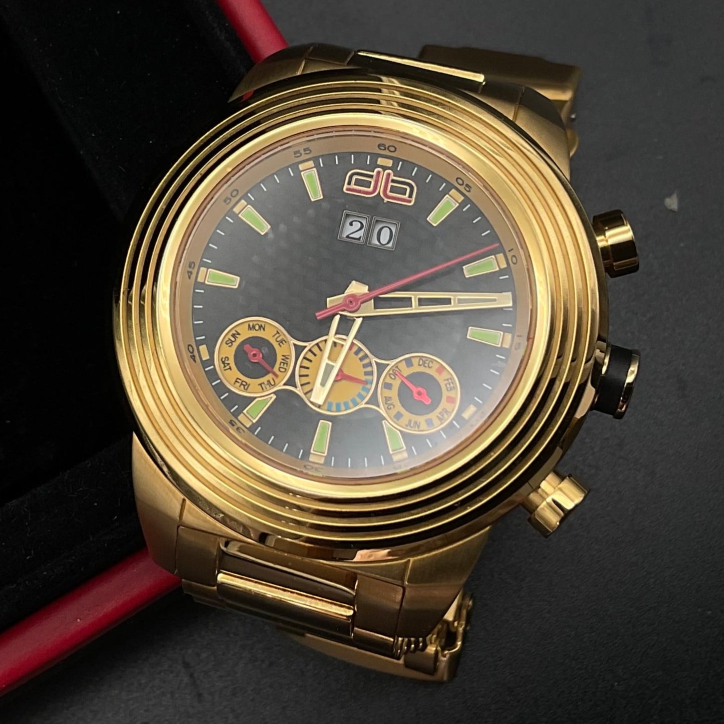Goldene deLorean Herrenuhr