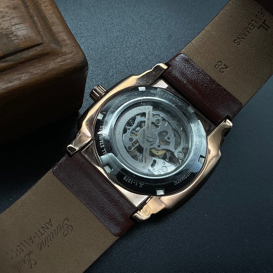 Roségoldene-braune Jacques Lemans Uhr