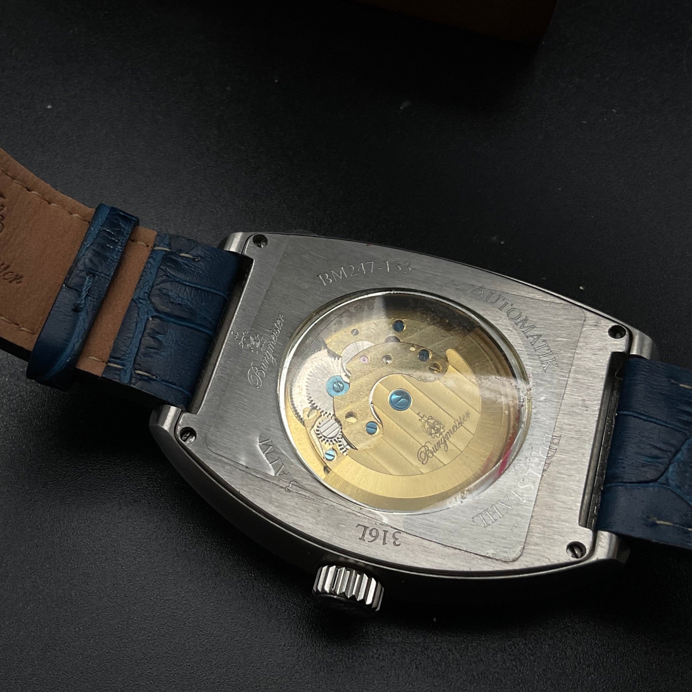 Blau-silberne Burgmeister Uhr BM247-133