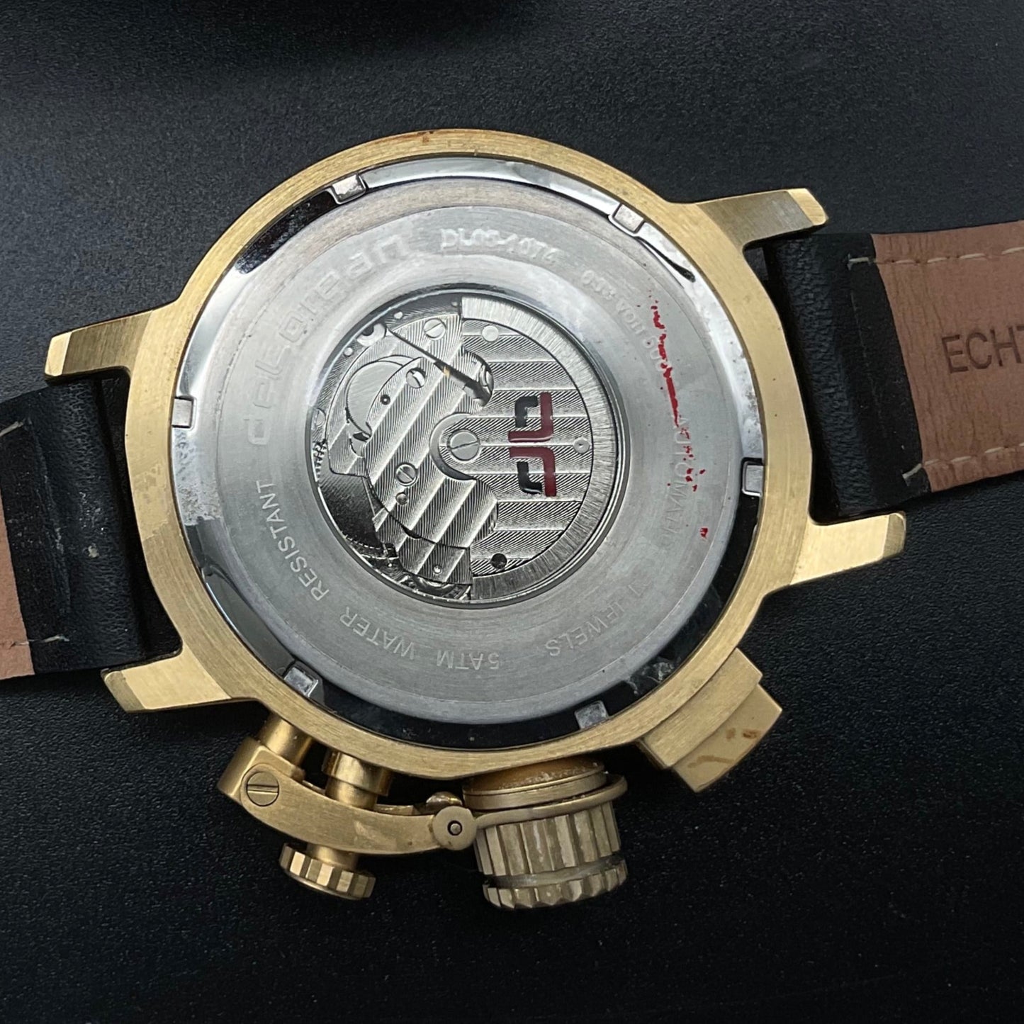 Gold-blaue deLorean Uhr DL05-1074