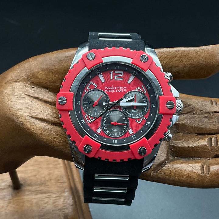 Rot-schwarze Nautec No Limit Uhr 121703