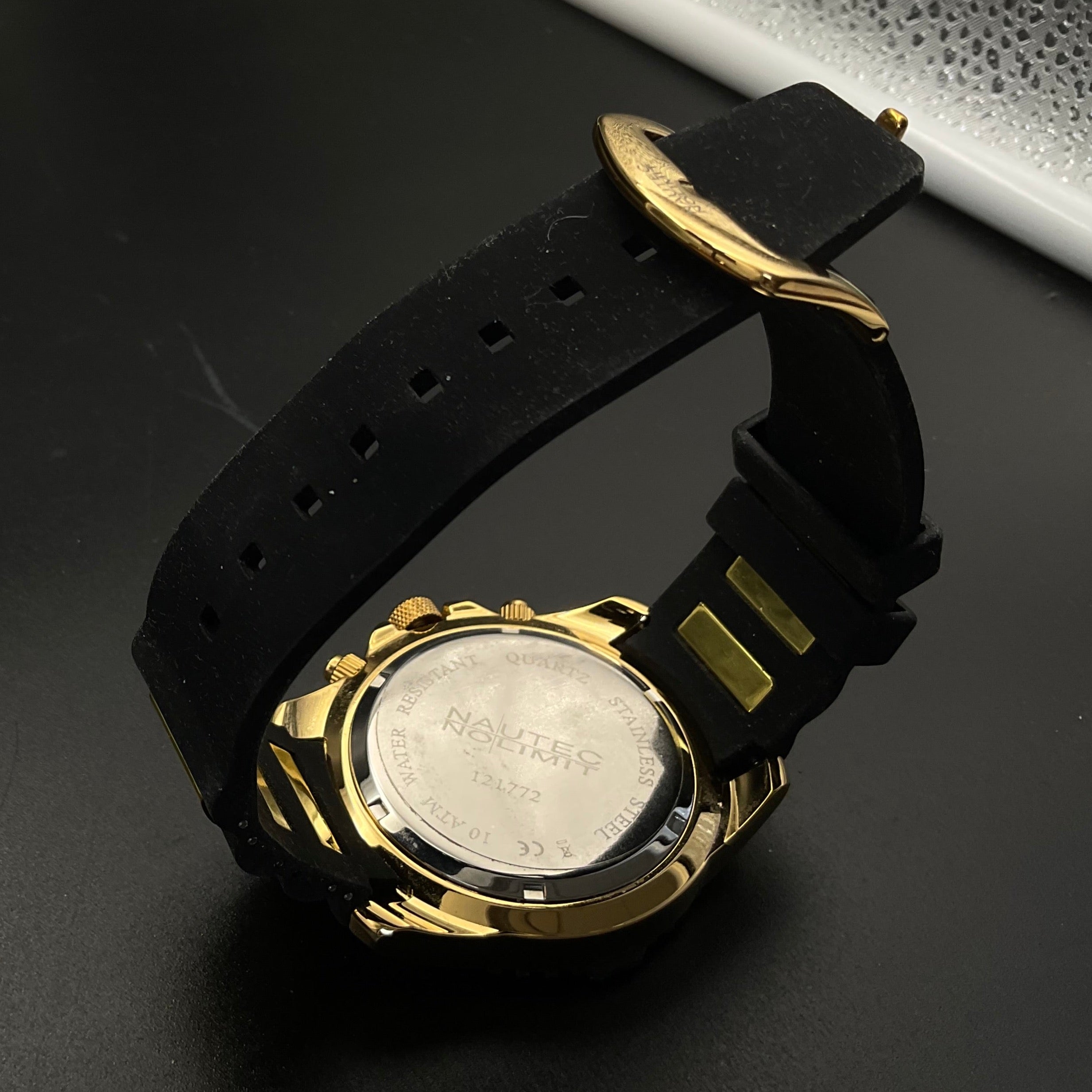 Gold-schwarze Nautec No Limit Uhr 121772