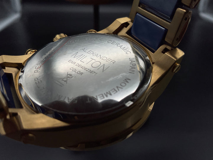 Gold-blaue Alexander Milton Uhr