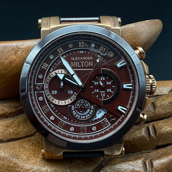 Roségoldene-braune Alexander Milton Uhr
