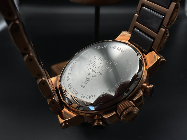 Roségoldene-braune Alexander Milton Uhr