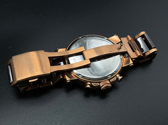 Roségoldene-braune Alexander Milton Uhr