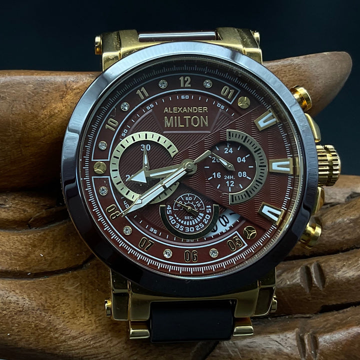 Gold-braune Alexander Milton Uhr