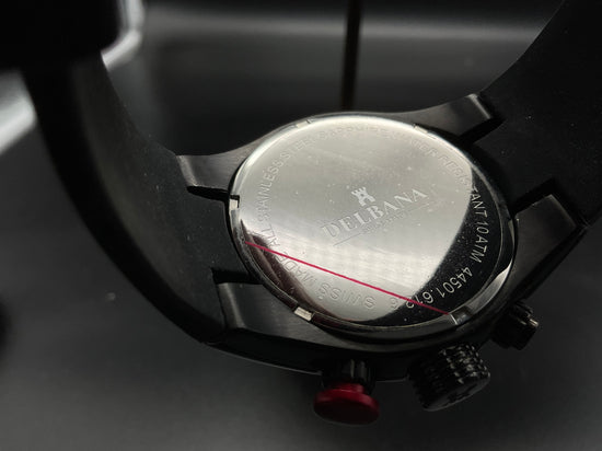 Schwarz-rote Delbana Uhr 44501.612.6
