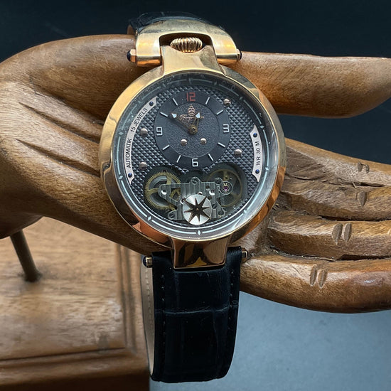 Schwarz-Roségoldene Burgmeister BM241-392 Uhr