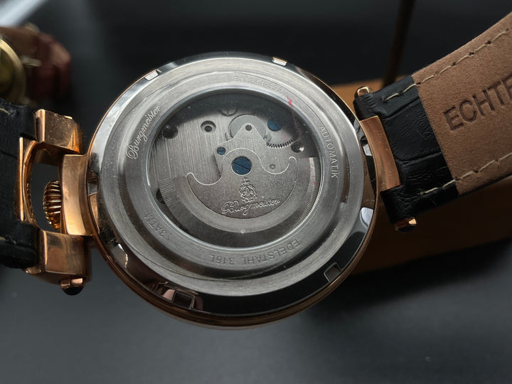 Schwarz-Roségoldene Burgmeister BM241-392 Uhr