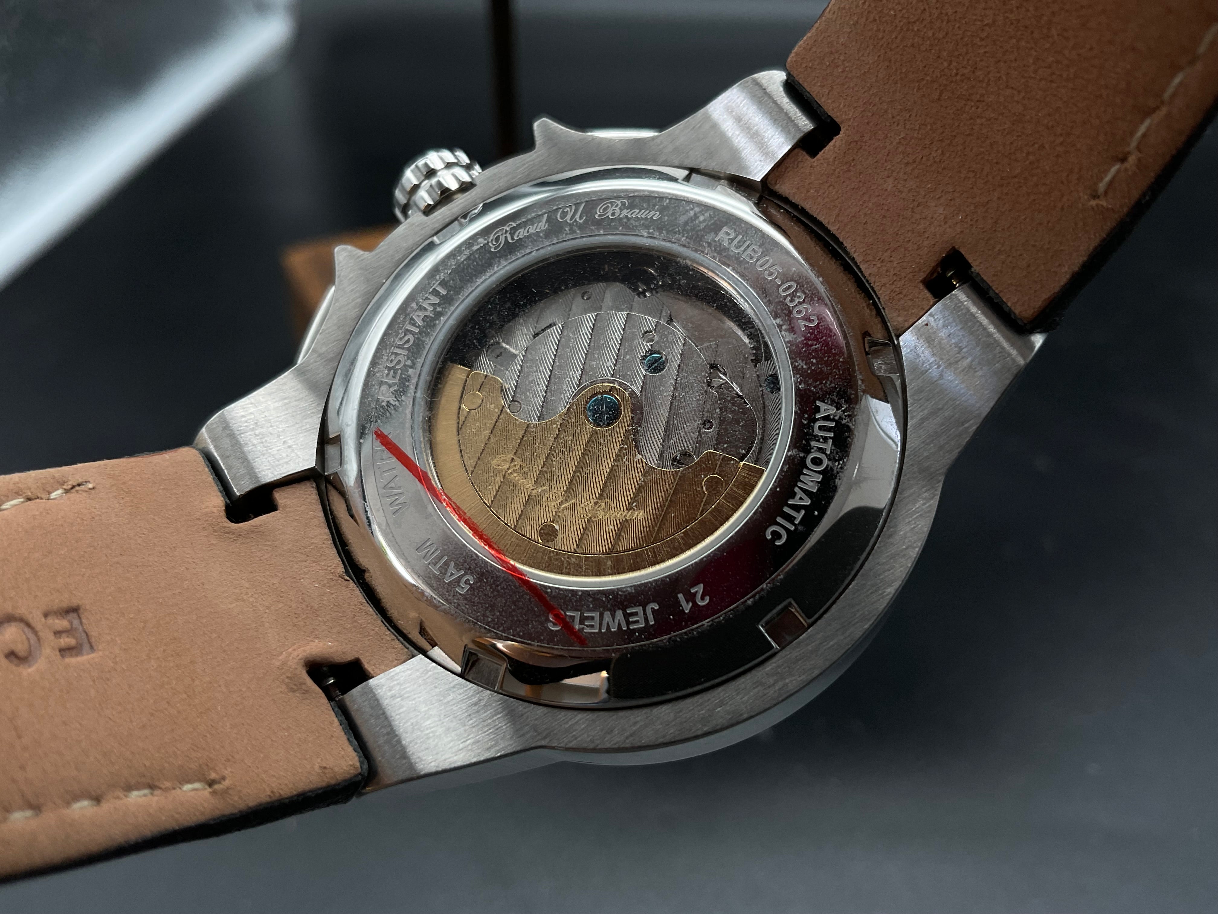 Silber-schwarz/rote Raoul U. Braun RUB05-0362 Uhr