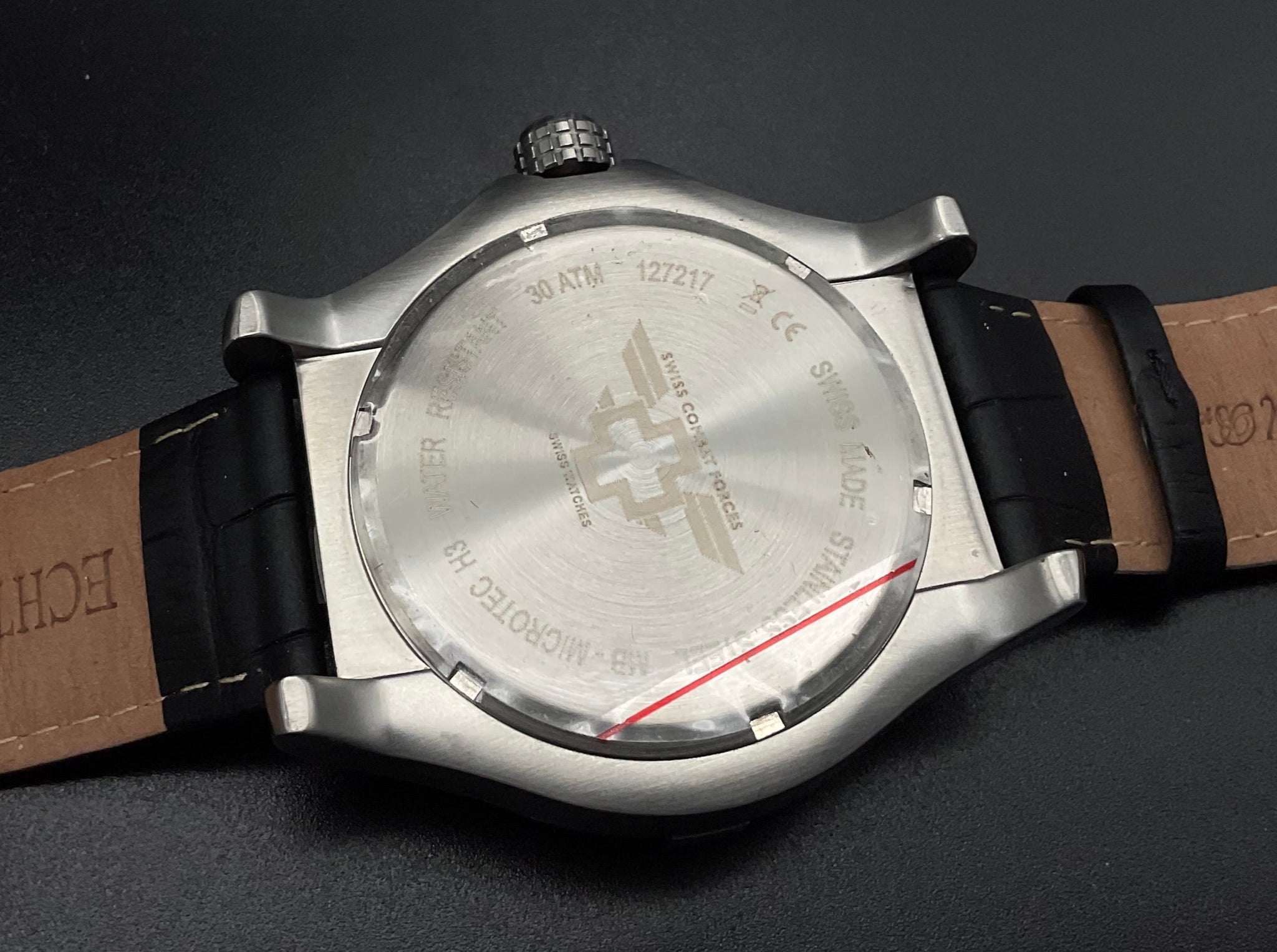 Silberne Swiss Combat Forces Uhr Martin Bode