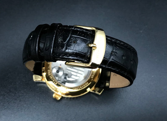 Gold schwarze Calvaneo 1583 Estaville Uhr