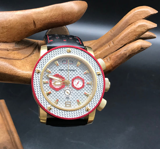 DeLorean Uhr in Gold-rot