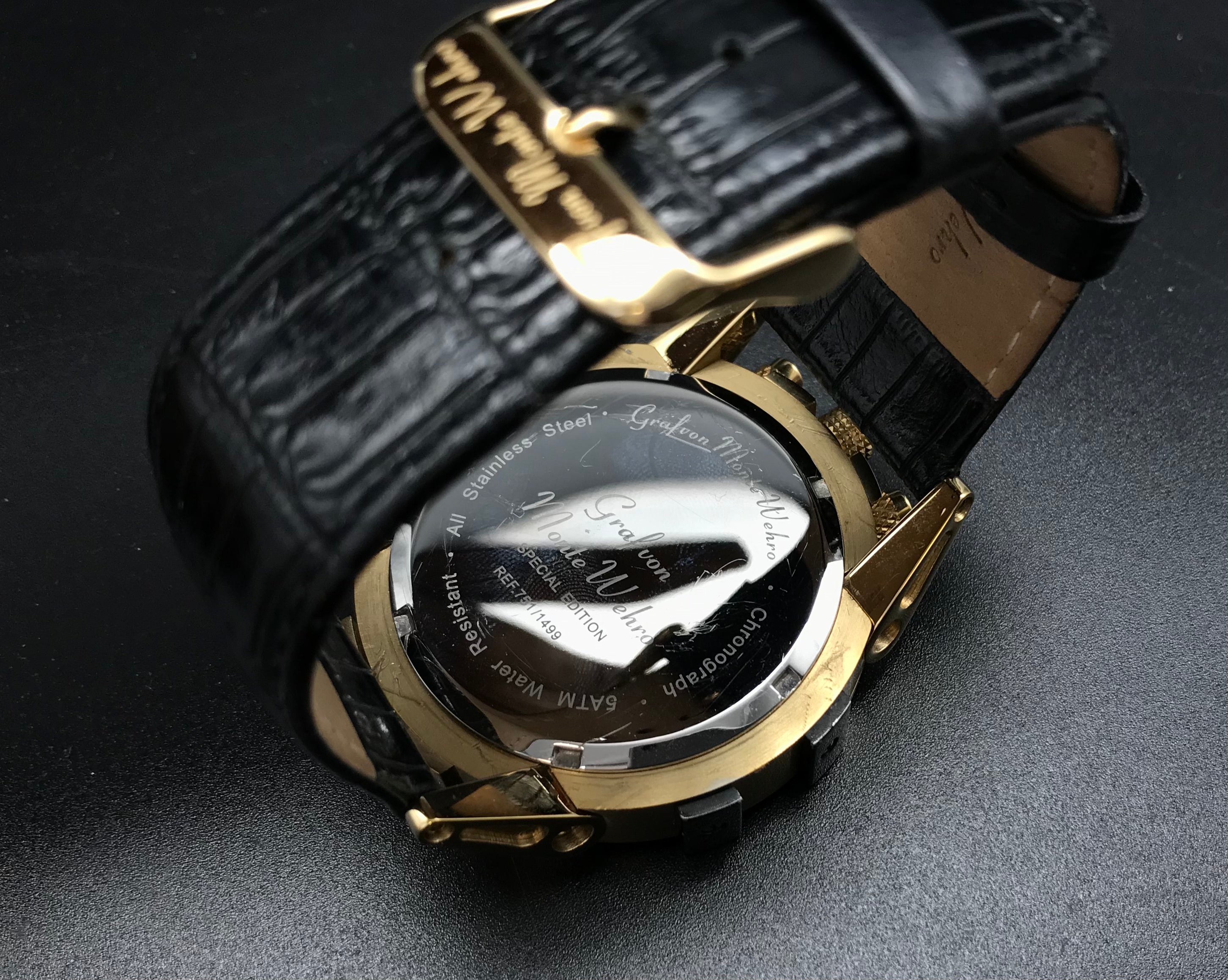 Gold-Schwarze Graf von Monte Wehro Uhr