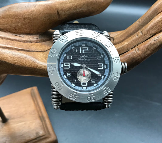 Silber-schwarze Graf von Monte Wehro Uhr