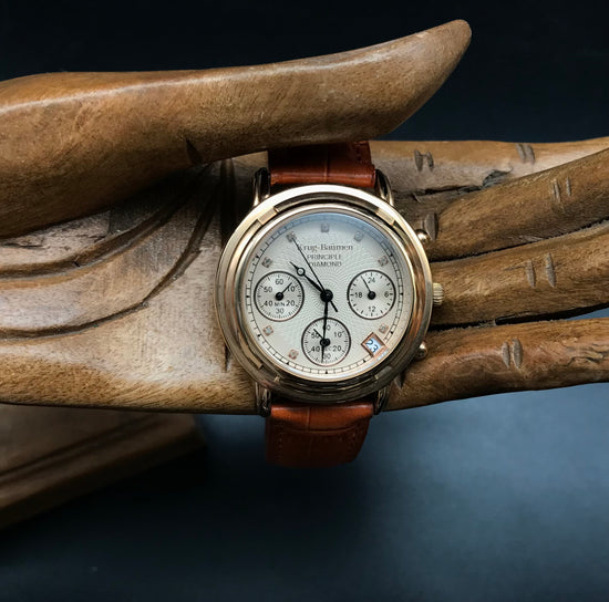 Braun-goldene Krug-Baümen principle Diamond Uhr