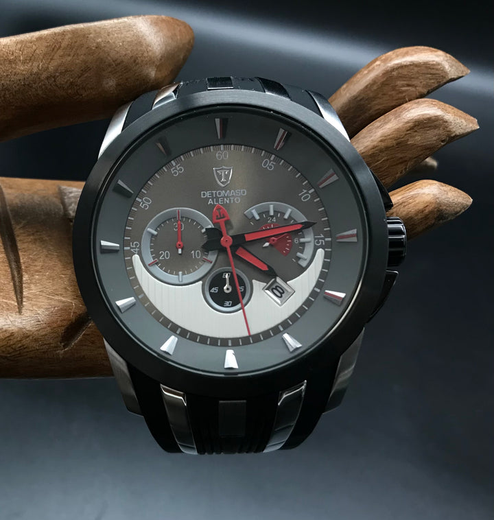 Silber-schwarze Detomaso Alento Uhr