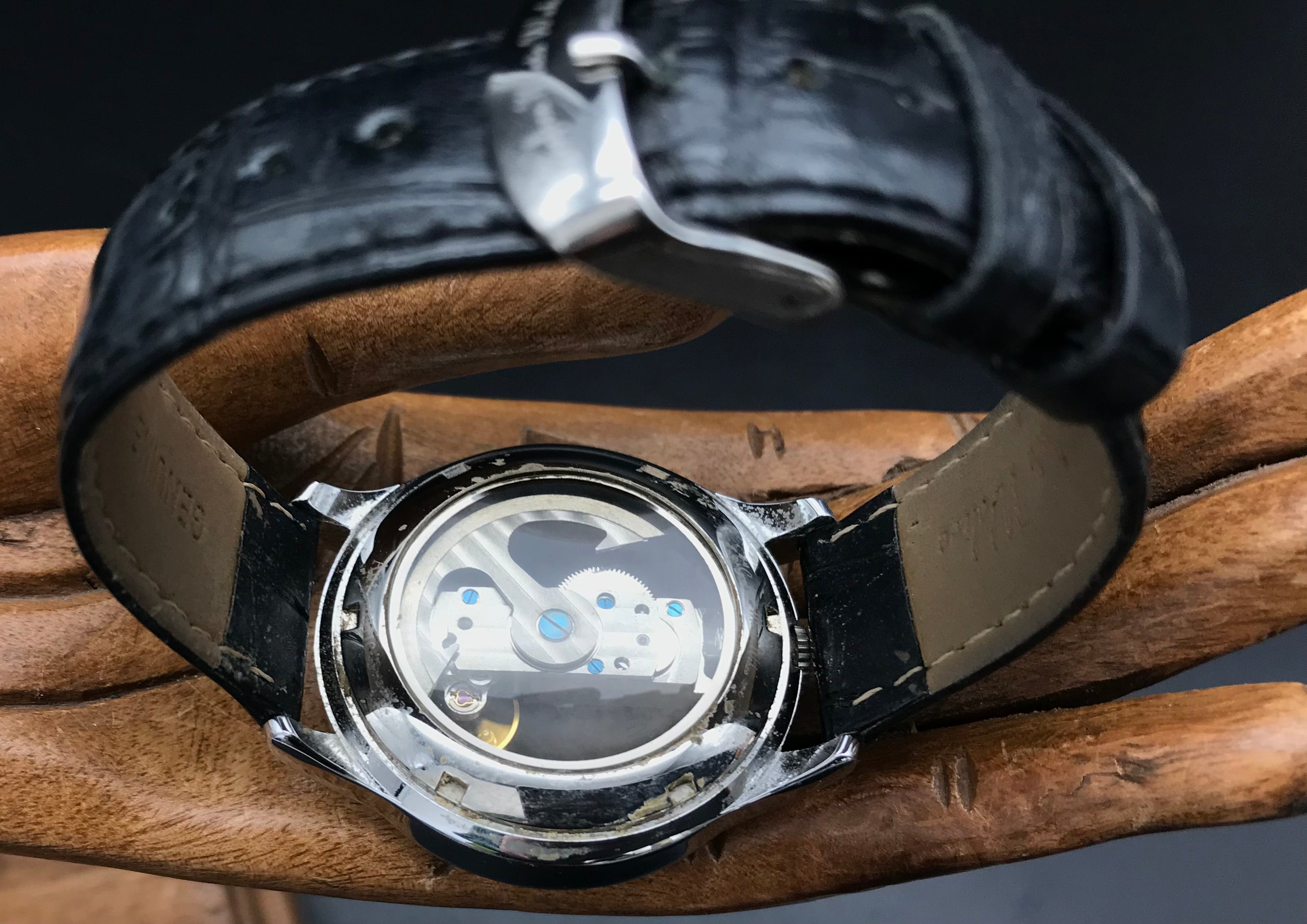 Silberne Graf von Monte Wehro Skelettuhr