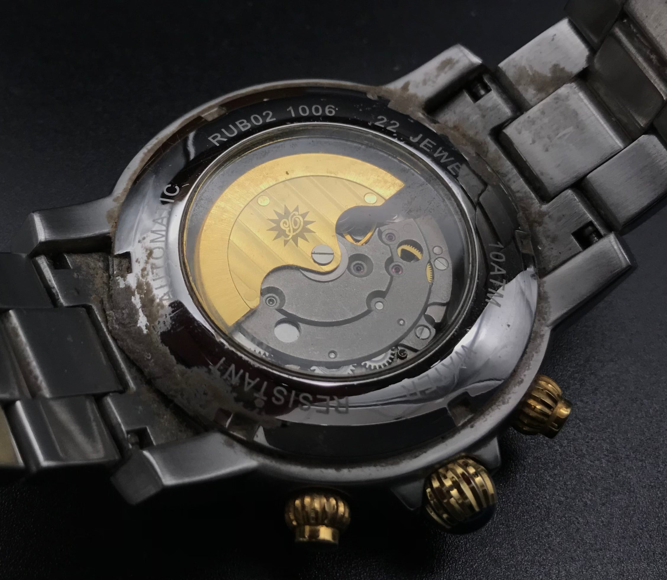 Blau-Gold-silberne Raoul U. Braun Uhr