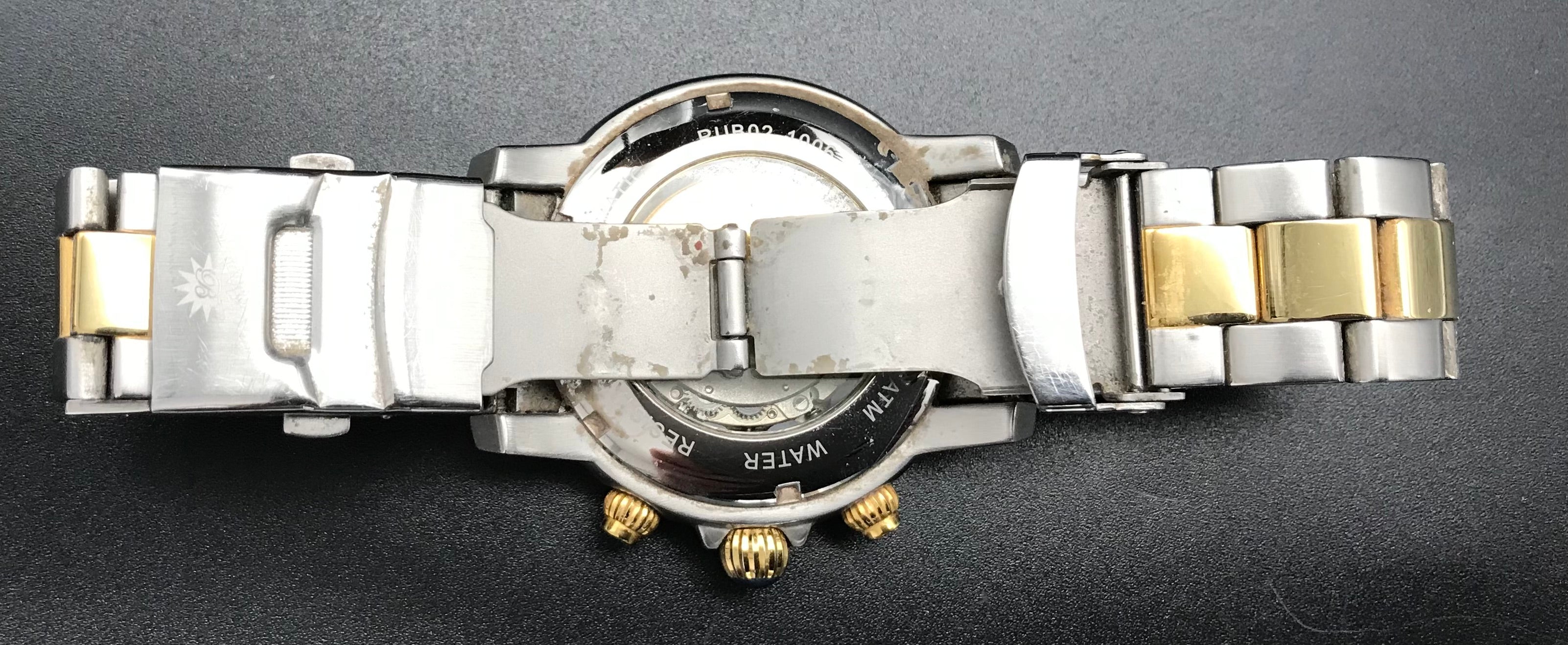 Blau-Gold-silberne Raoul U. Braun Uhr