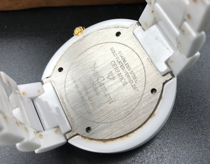 Gold-weiße YvesCamani Uhr