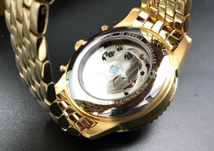 Gold-schwarze Portas Uhr