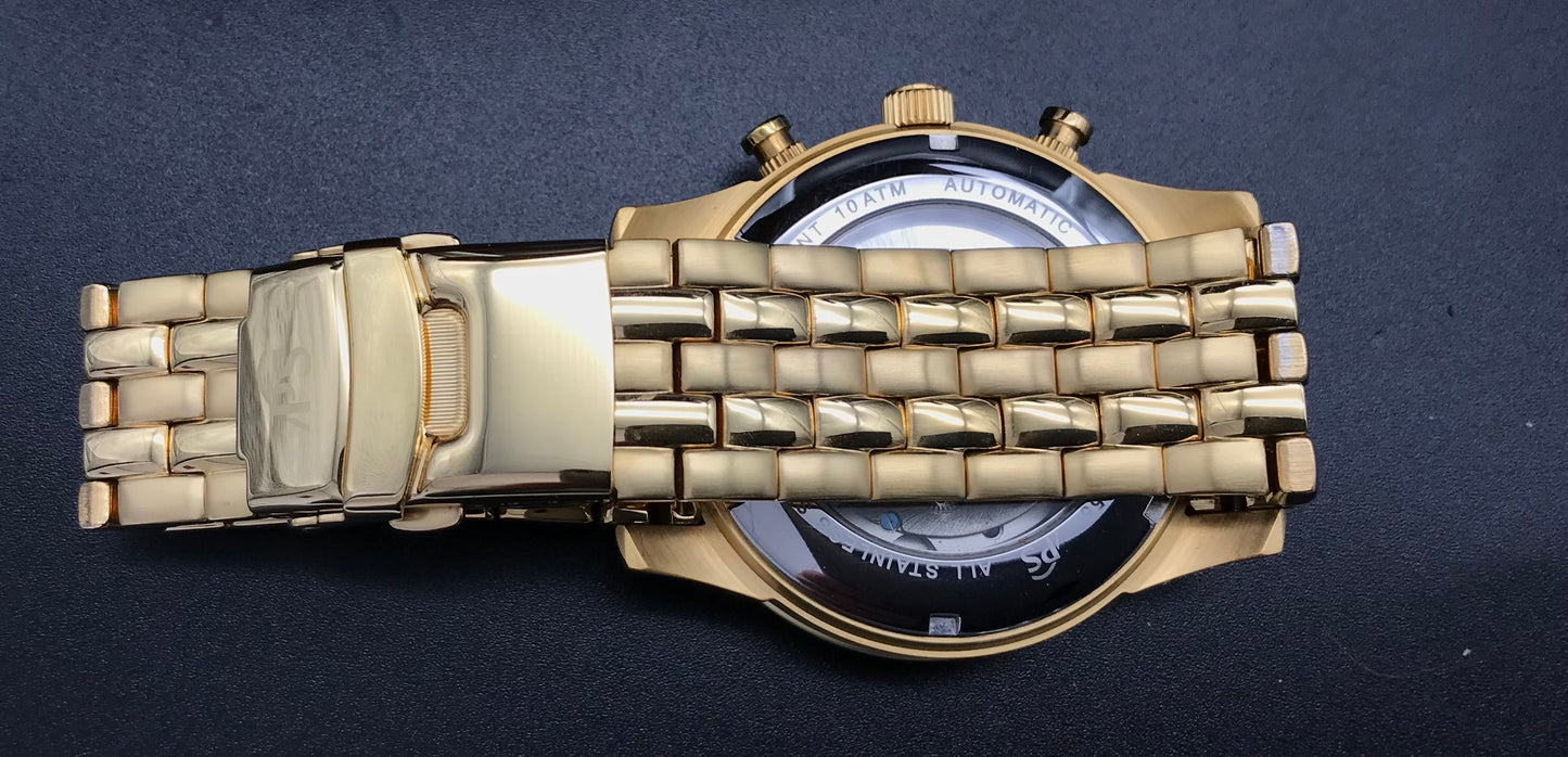 Gold-schwarze Portas Uhr