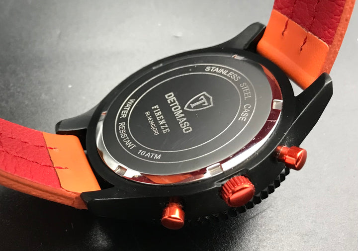 Orange-schwarze Detomaso Firenze Uhr