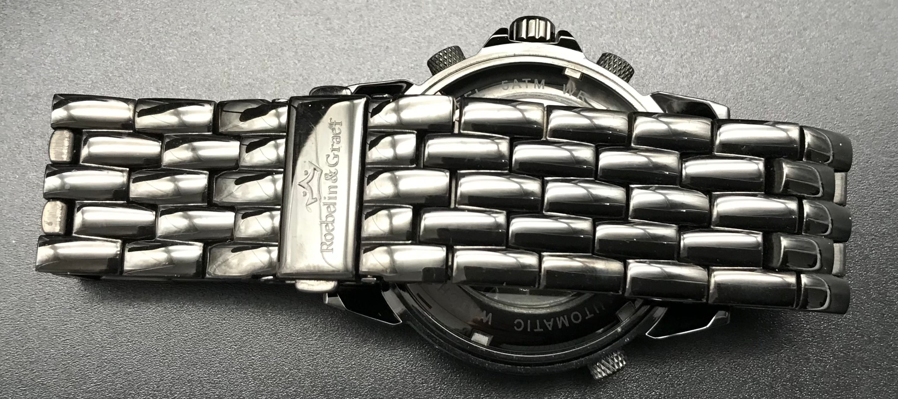 Schwarz-Orangene Roebelin & Graef Uhr