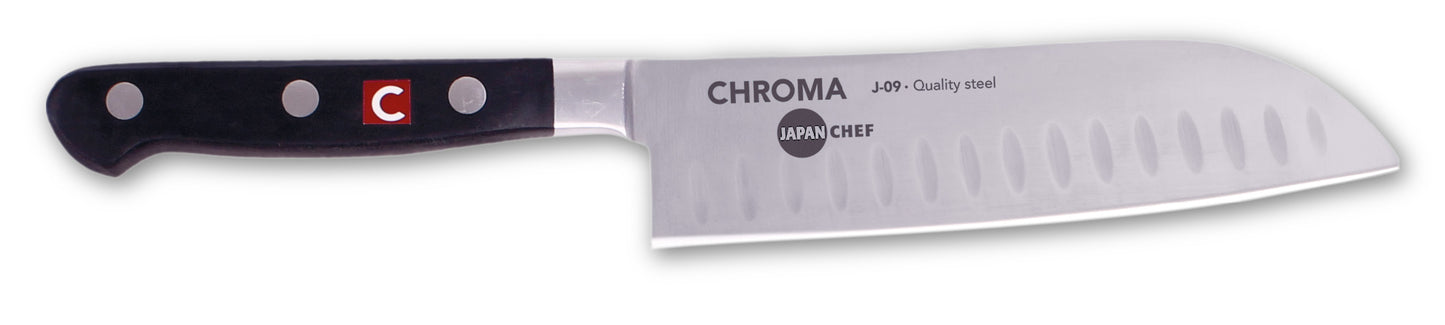 J-09 CHROMA JAPANCHEF Santoku mit Kulle – 17 cm (1109)