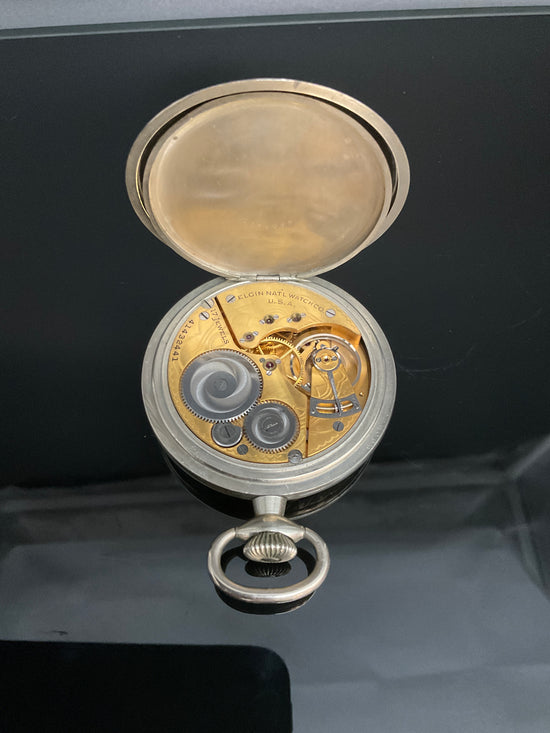 Elgin Nickel Illinois 17 Jewels Taschenuhr  905