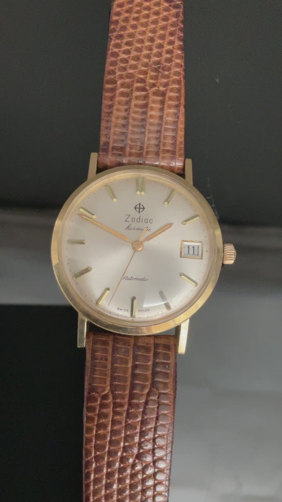 Zodiac Hermetic 14k Gold Ross Automatic Armbanduhr      905