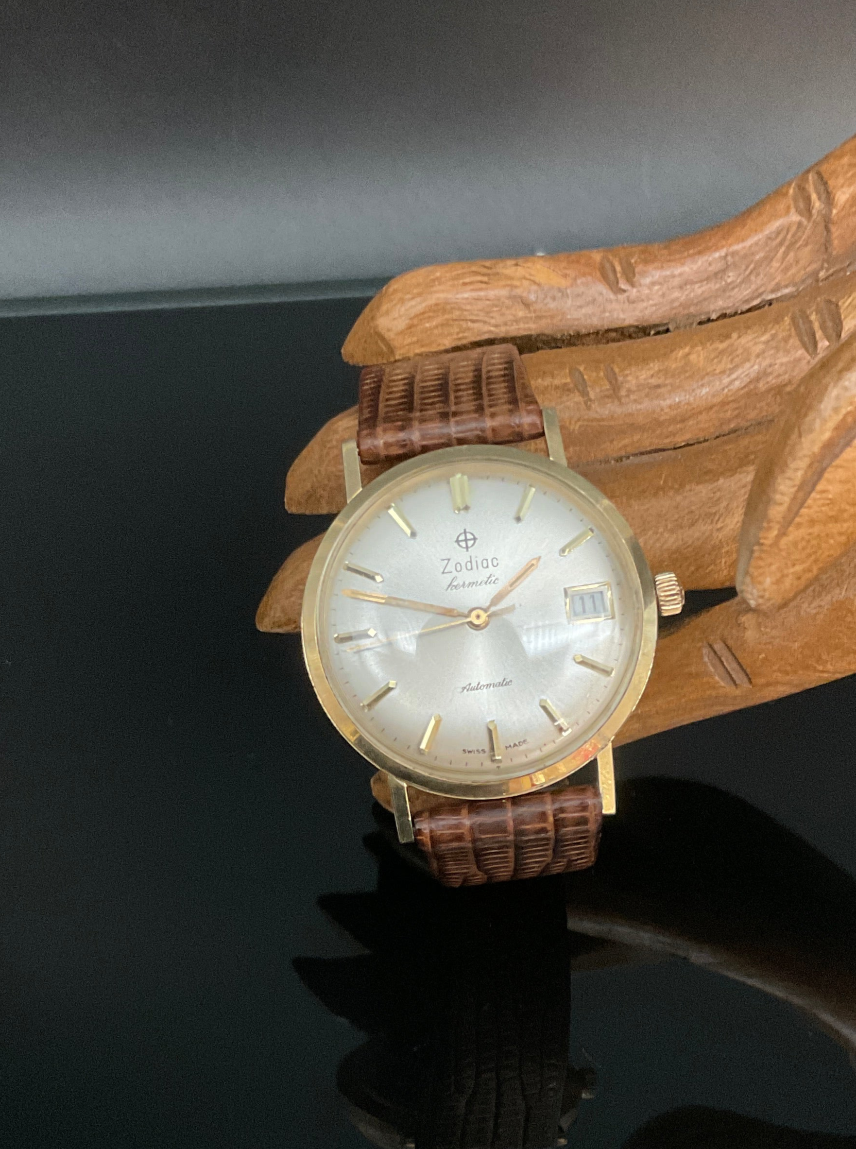 Zodiac Hermetic 14k Gold Ross Automatic Armbanduhr      905