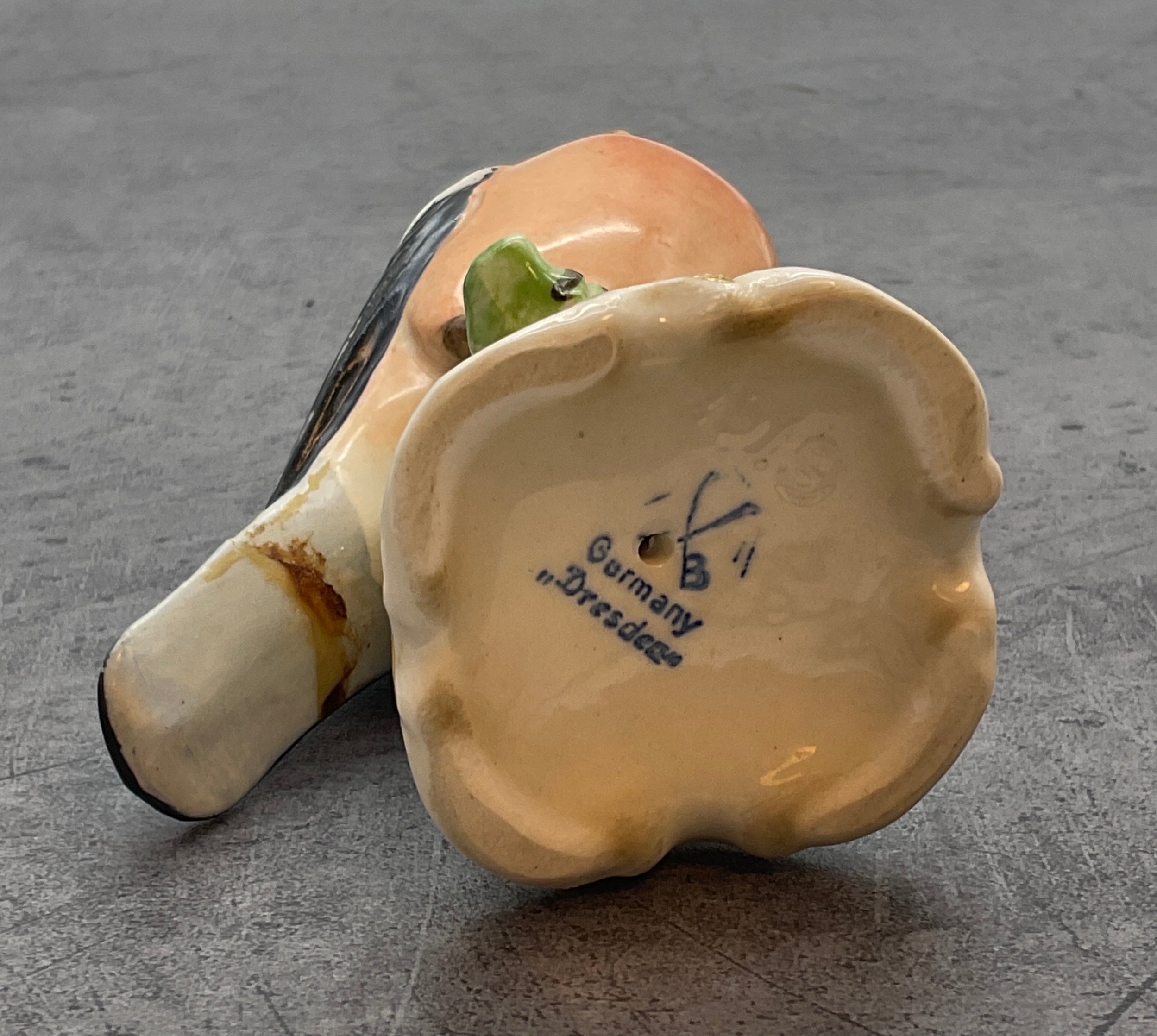 Rotkehlchen Vogel Dekoration Figur, Dresdner  Porzellan