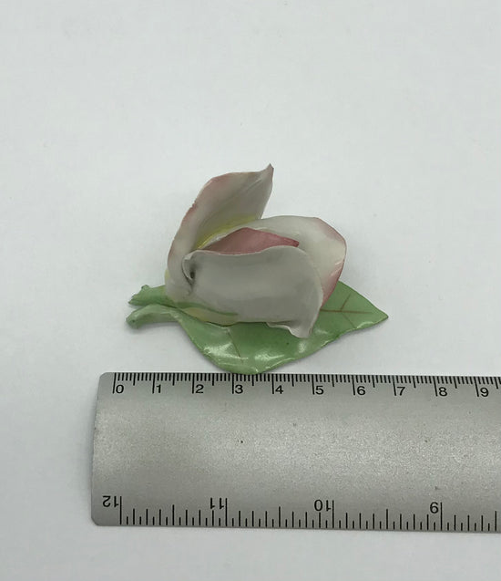 Porzellan Rose Blume Aquincum Budapest handbemalt, rosa