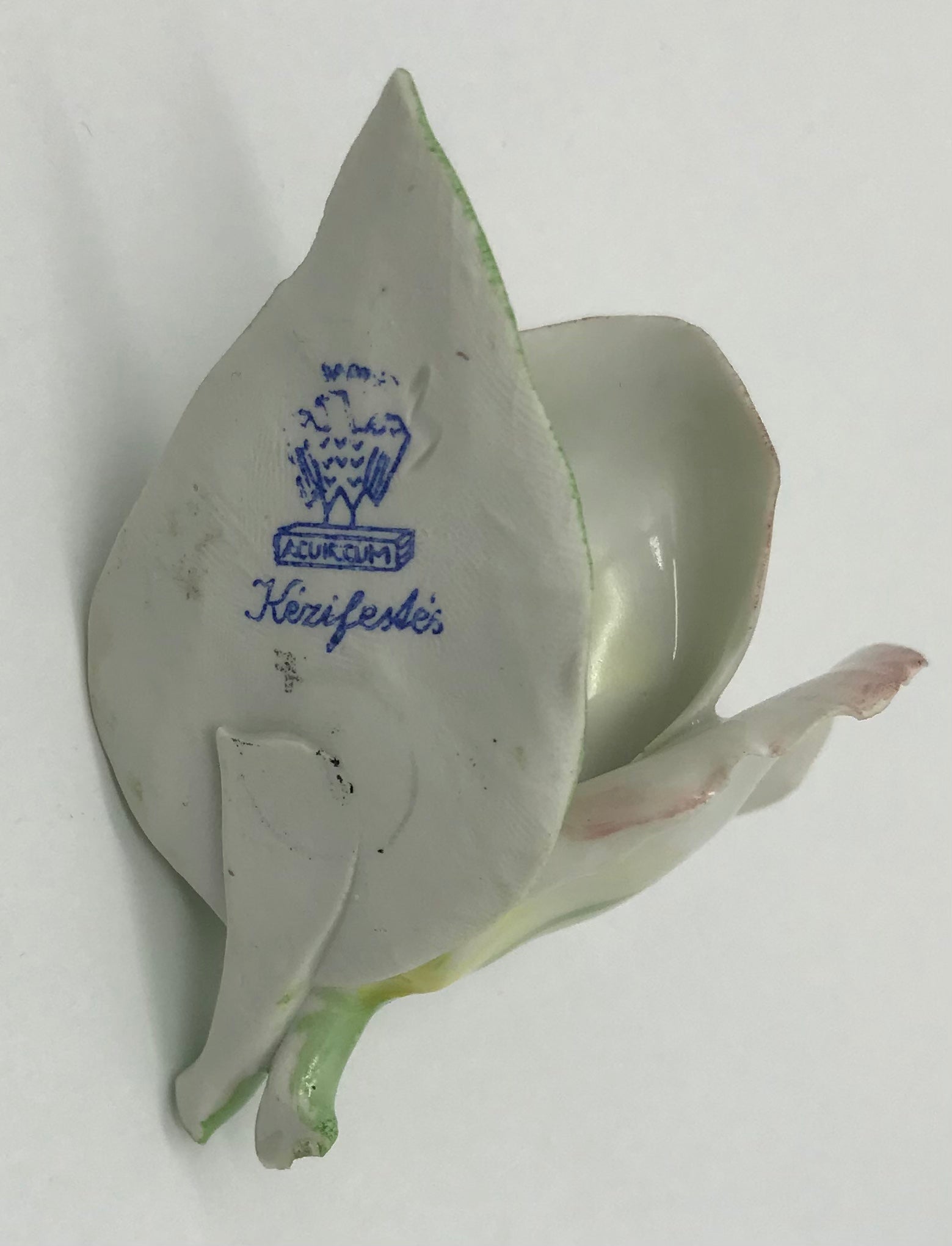 Porzellan Rose Blume Aquincum Budapest handbemalt, rosa