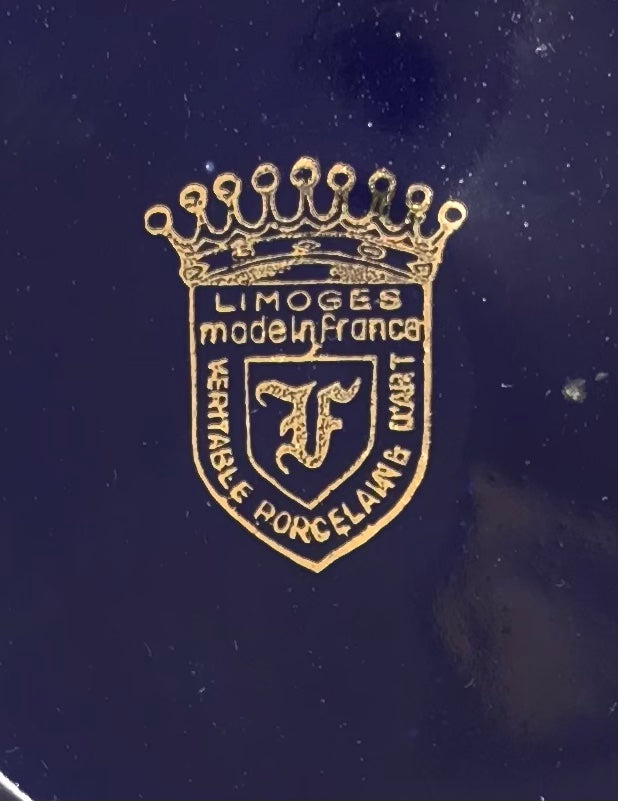 Limoges France| Konfektteller | Desserteller| Kobaltblau|