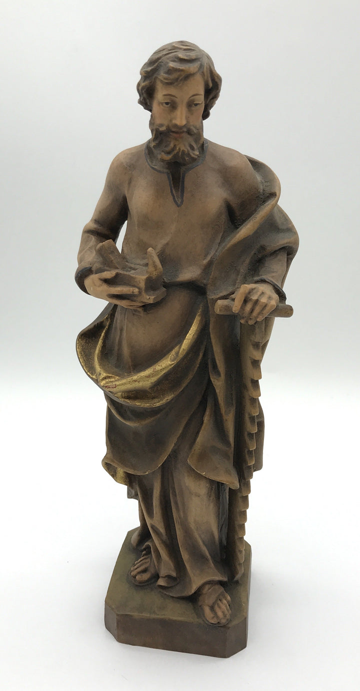 Josef als Handwerker mit Langsäge, Holzgeschnitzt, 30 cm hoch