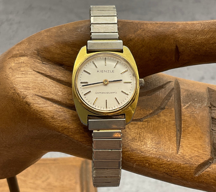 KIENZLE Damenuhr gold- und silberfarben, modernes Zifferblatt, Flexband,