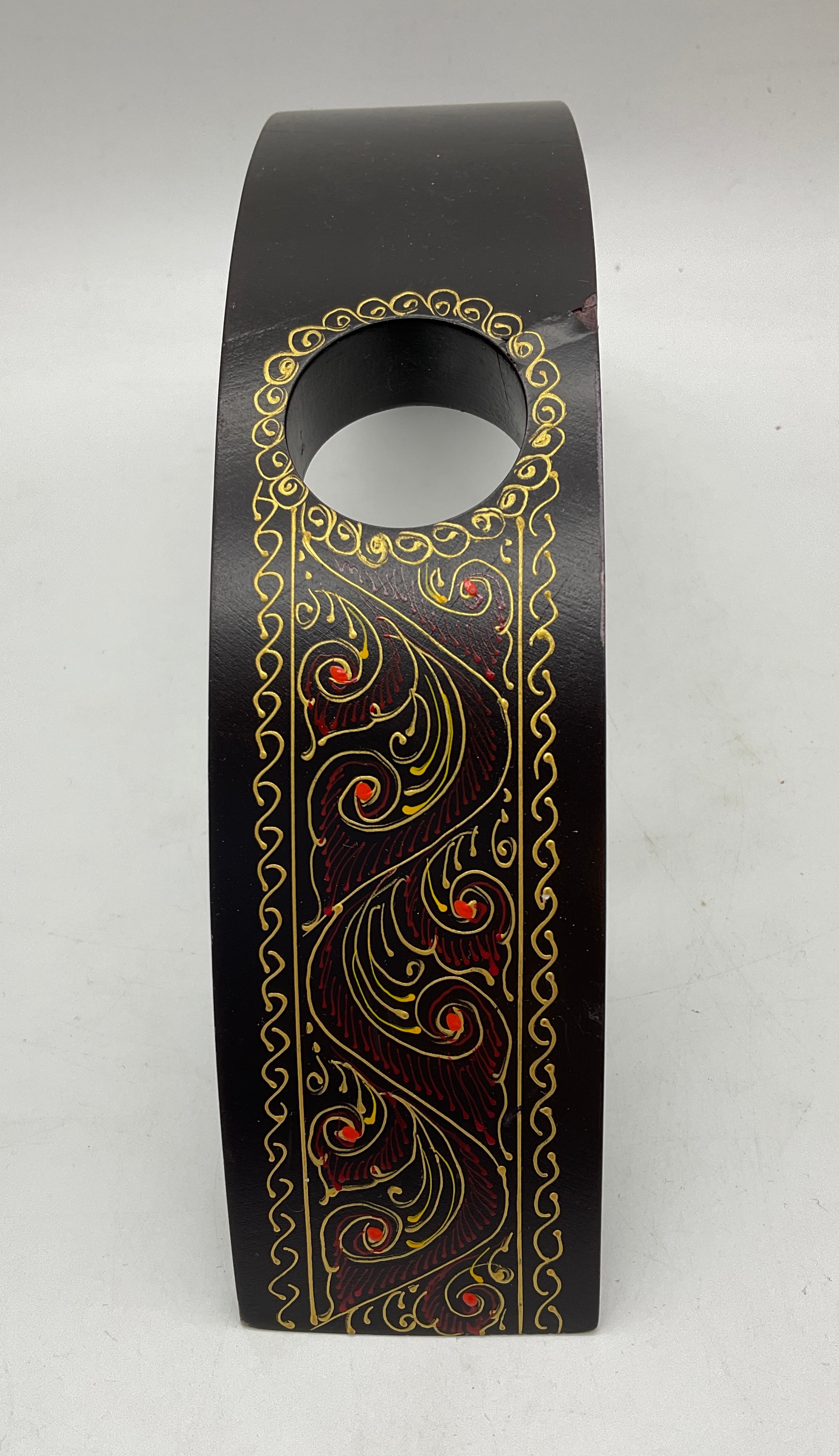 Weinflaschenhalter aus dunklem Holz, Flaschen Ständer,