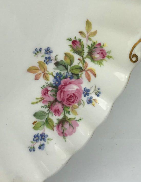 Royal Albert Moss Rose Bone China Goldrand Kuchenplatte Servierplatte