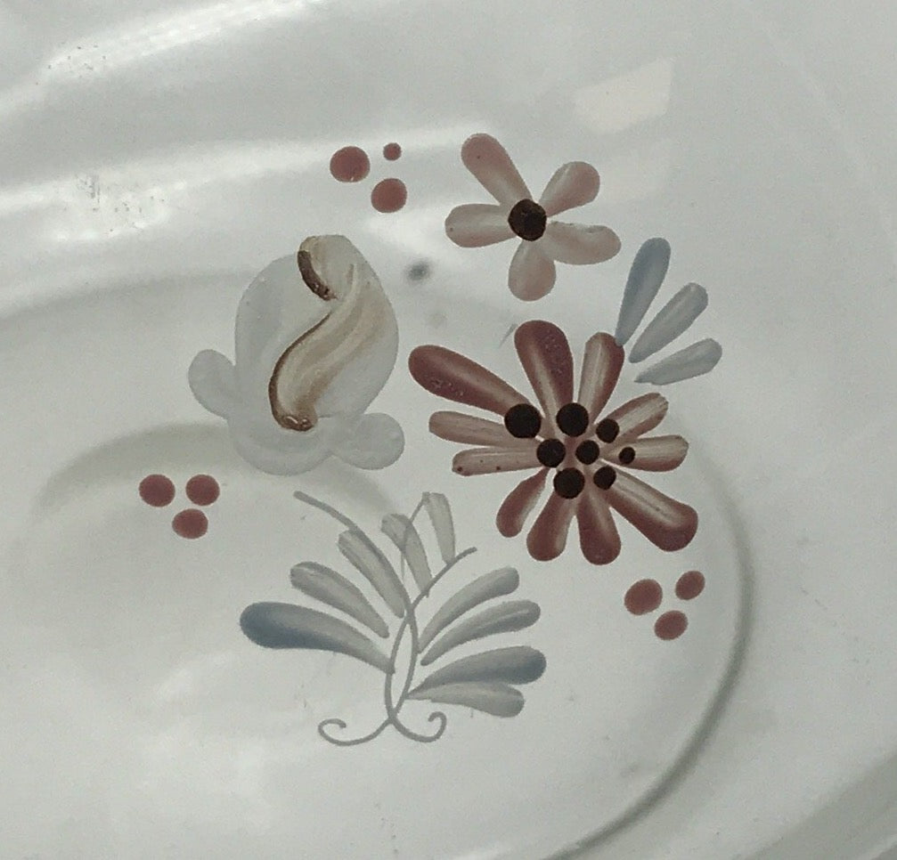 Glasvase Blumenvase Tischvase - Bauchvase mit Blumenmuster