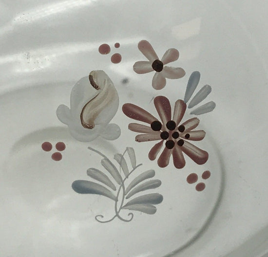 Glasvase Blumenvase Tischvase - Bauchvase mit Blumenmuster