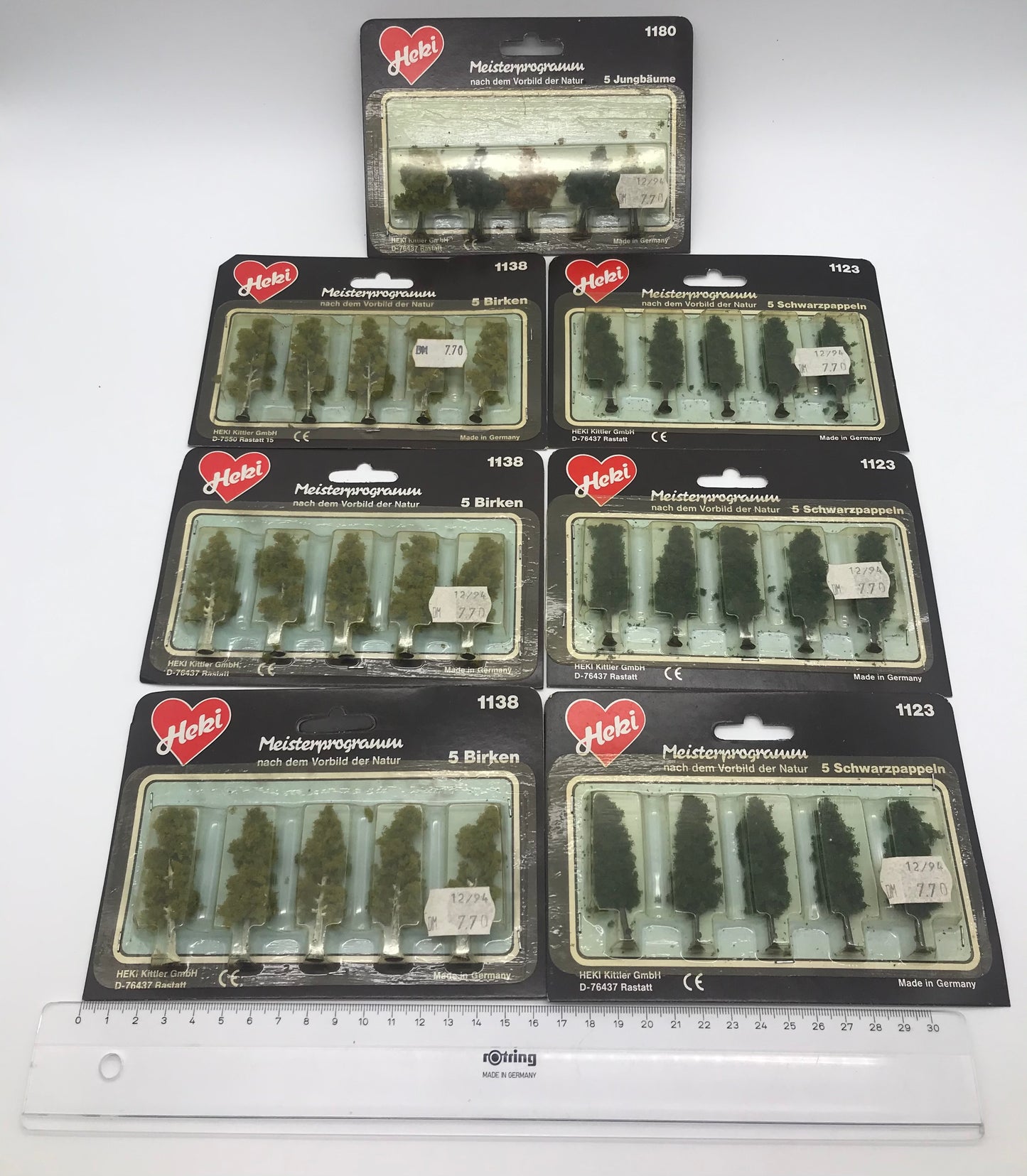 KONVOLUT Heki 3 x 1123, 1180 & 3x 1138 Bäume, Birken, etc.